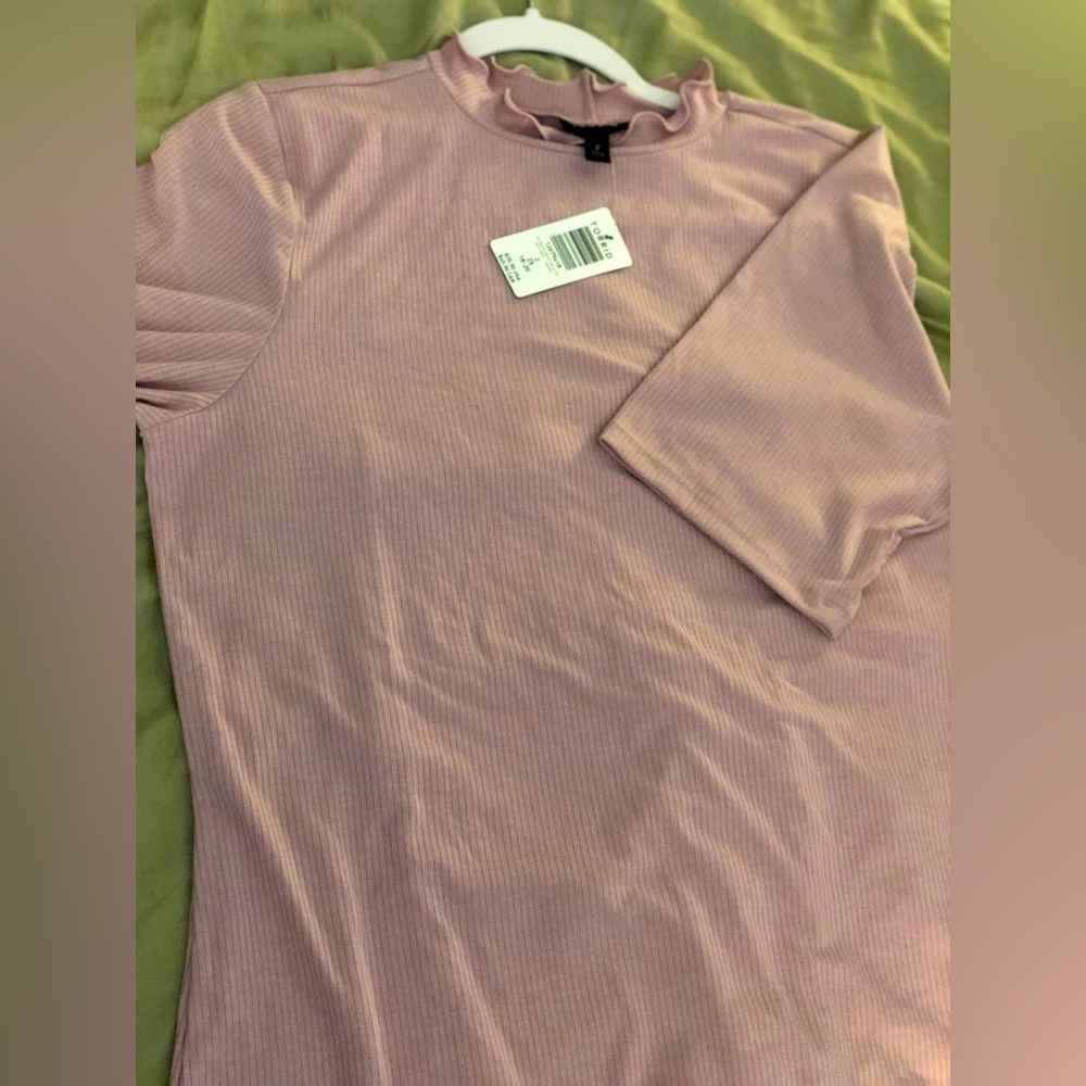 NWT Torrid 2X Light Purple mock neck ribbed shirt